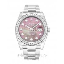Rolex Datejust Mother of Pearl   Black  Diamond Dial 116244 36MM