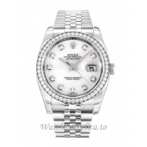 Rolex Datejust Mother of Pearl - White Diamond Dial Ladies 116244-36 MM