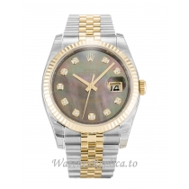 Rolex Datejust Mother of Pearl   Black  Diamond Dial 116233 36MM