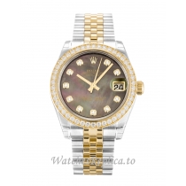 Rolex Datejust Lady Mother of Pearl Black   Diamond Dial 178383 31MM