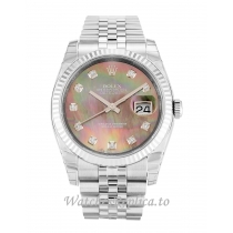 Rolex Datejust Mother of Pearl Black   Diamond Dial 116234 36MM