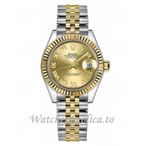 Replica Rolex Datejust 279173-0009 Yellow Gold Dial 28mm