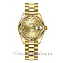 Fake Rolex Lady-Datejust 279178-0022 Champagne Dial Women's Watch 26MM