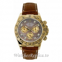 Replica-Rolex-Daytona-116518-13-40MM-Leather-strap-Mens-Watch