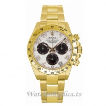 Replica Rolex Daytona 116528-8 40MM Yellow Gold strap Mens Watch