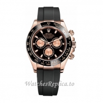 Replica Rolex Daytona m116515ln-0012 40MM Black Oysterflex strap Mens Watch