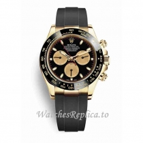 Replica Rolex Daytona m116518ln-0039 40MM Black Oysterflex strap Mens Watch