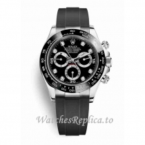Replica Rolex Daytona m116519ln-0022 40MM Black Oysterflex strap Mens Watch