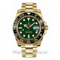 Replica Rolex GMT-Master 116718 LN GR 40MM Yellow Gold strap Mens Watch