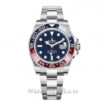 Replica Rolex GMT- Master 116719BLRO-0003 40MM White Gold strap Mens Watch