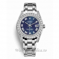 Replica Rolex Pearlmaster m81159-0055 36MM White Gold strap Ladies Watch