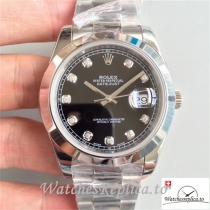 Swiss Rolex Datejust Replica 126300 001 Diamonds Markers Dial 41MM