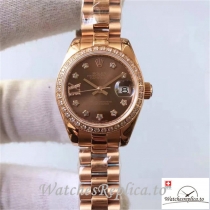 Swiss Rolex Datejust Replica 279135RBR 003 Rose Gold Strap 28MM