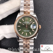 Swiss Rolex Datejust Replica Stainless steel strap 36MM Rose Gold Green Dial