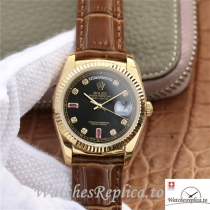 Swiss Rolex Day-Date Replica 118138 Leather strap 36MM