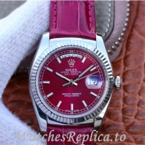 Swiss Rolex Day Date Replica 118138 Leather strap 36MM