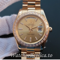 Swiss Rolex Day Date Replica 218399 Yellow Gold strap 41MM