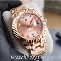 Swiss Rolex Day Date Replica 218238 Rose Gold strap 40MM