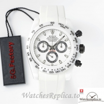 Swiss Rolex Daytona Replica White Rubber strap 40MM White Dial