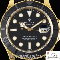 Swiss Rolex Yacht Master 226658 Replica Rubber strap 42MM Yellow Gold Case