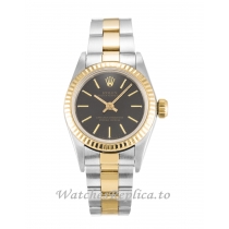 Rolex Lady Oyster Perpetual Black Dial 67193-24 MM