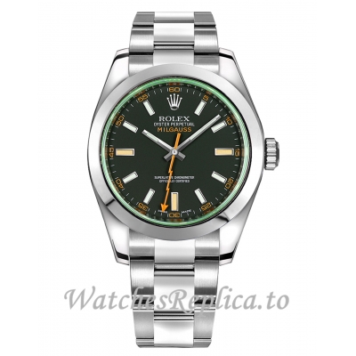 Rolex Milgauss Replica 116400GV-0001 Black Dial Stainless Steel Men's Watch 40MM
