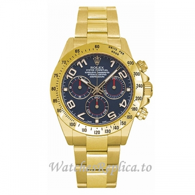 Replica Rolex Daytona 116528-12 40MM Yellow Gold strap Mens Watch