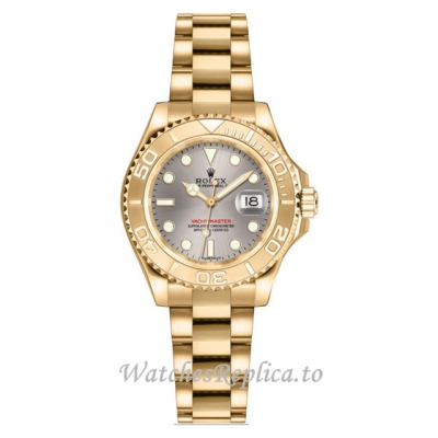 Replica Rolex Yacht-Master 169628 G 29MM Yellow Gold strap Ladies Watch