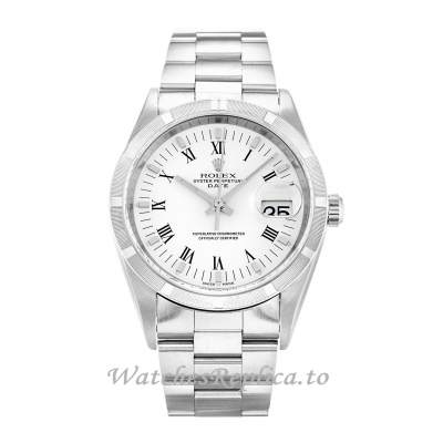 Rolex Oyster Perpetual Date White Dial 15210-34 MM