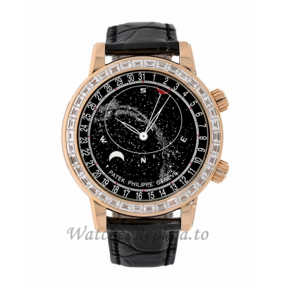 Patek Philippe Replica Grand Complications Rose Gold Gem Celestial 44MM Watch 6104R001