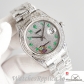 Swiss Rolex Datejust Green Roman Markers Full Diamond Dial 41MM Replica Watch