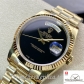 Swiss Rolex Day Date Replica Yellow Gold strap 36MM Black Dial