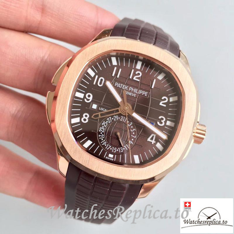 Swiss Patek Philippe Aquanaut Travel Time Replica 5164R-001 Dark Brown Strap 40.5MM - WatchesReplica.to