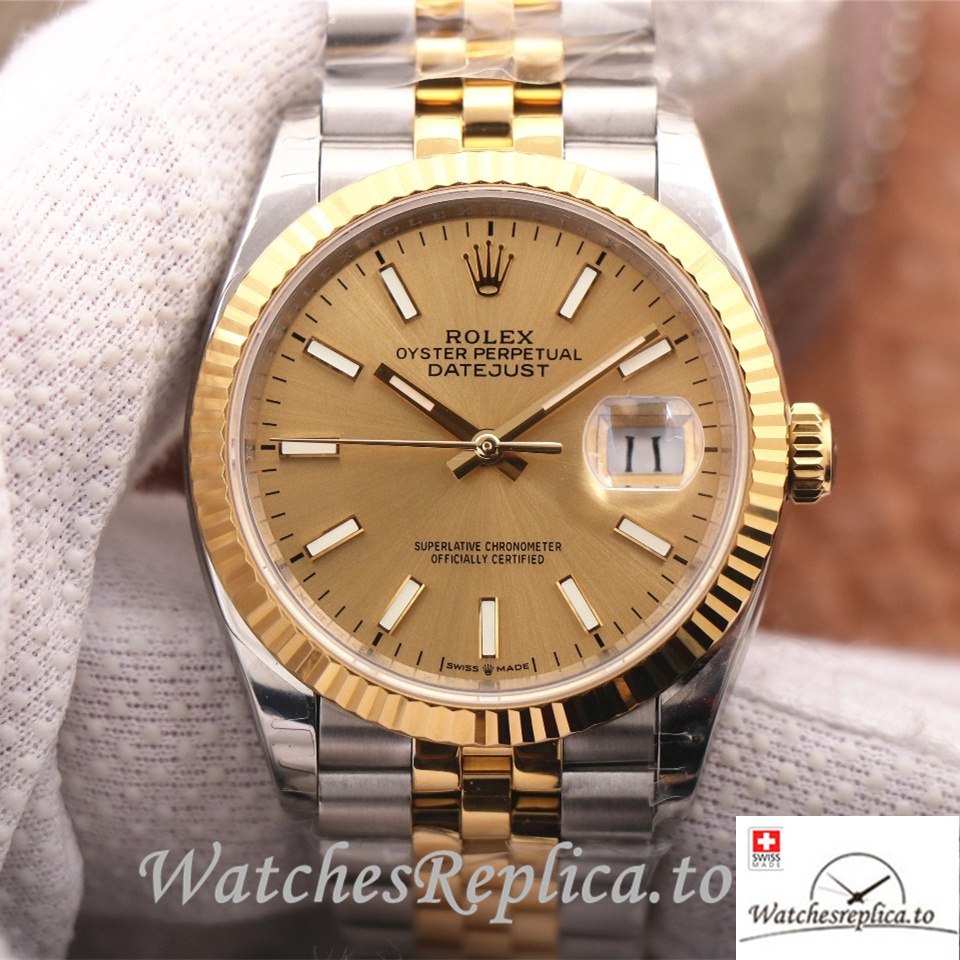 Swiss Rolex Datejust Replica 126233 Stainless steel strap 36MM - WatchesReplica.to