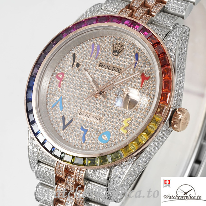 Swiss Rolex Datejust Replica 1263341 0018 Stainless steel strap 41MM Rose Gold - Replica Watches Shop