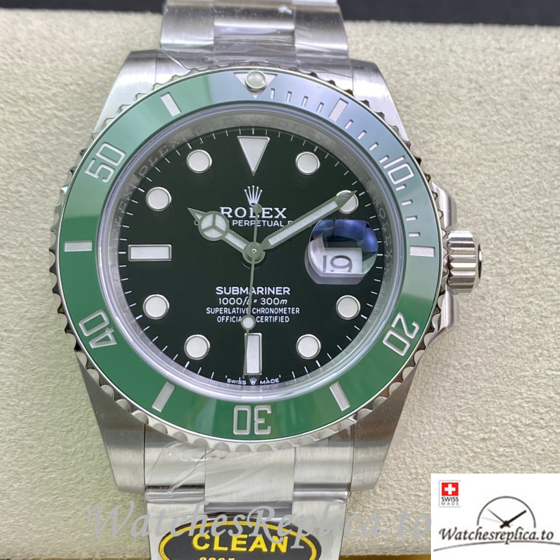 Swiss Rolex Submariner Replica 126610 Stainless steel strap 41MM Green Case - WatchesReplica.to