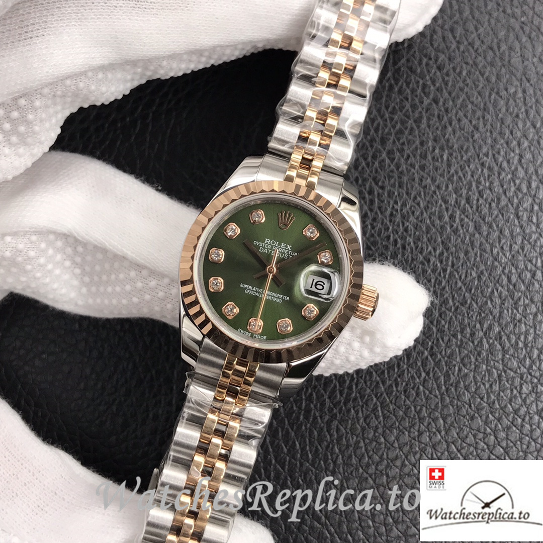 Swiss Rolex Datejust Replica 279174 Stainless steel strap 28MM Green Dial - Replica Watches Shop