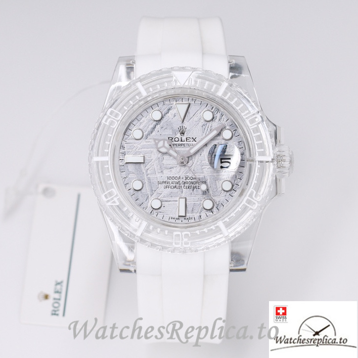 Swiss Rolex Submariner Replica Rubber strap 40MM PHANTOMLAB&ROLEX Grey Dial - WatchesReplica.to