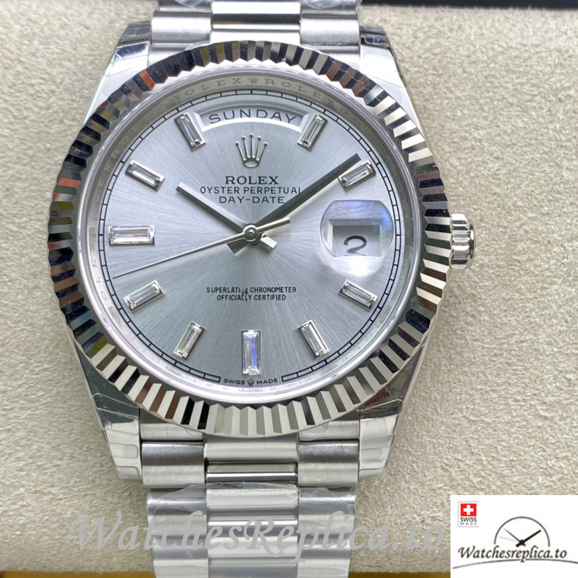 Swiss Rolex Day Date Replica 228239 Stainless steel strap 40MM - Replica Watches Shop