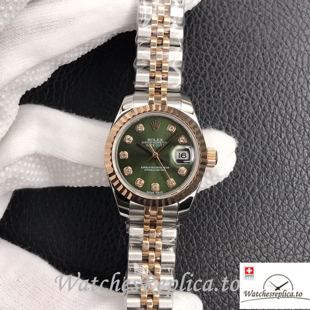 Swiss Rolex Datejust Replica 279174 Stainless steel strap 28MM Green Dial - Replica Watches Shop