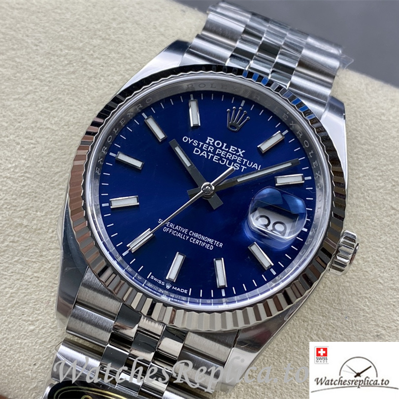Swiss Rolex Datejust Replica 126234 Stainless steel strap 36MM Blue Dial - Replica Watches Shop