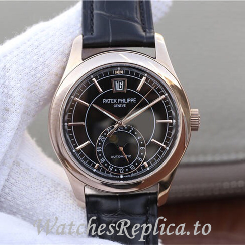 Patek Philippe Replica Complications 5205G-001 Leather strap 40MM - WatchesReplica.to