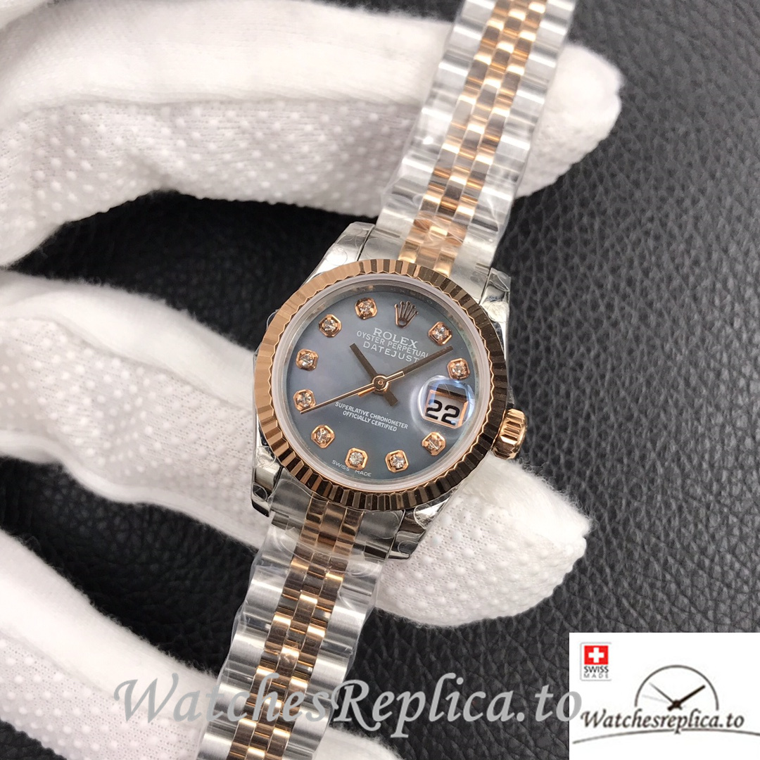 Swiss Rolex Datejust Replica Stainless steel strap 26MM Mother of pearl Dial - WatchesReplica.to