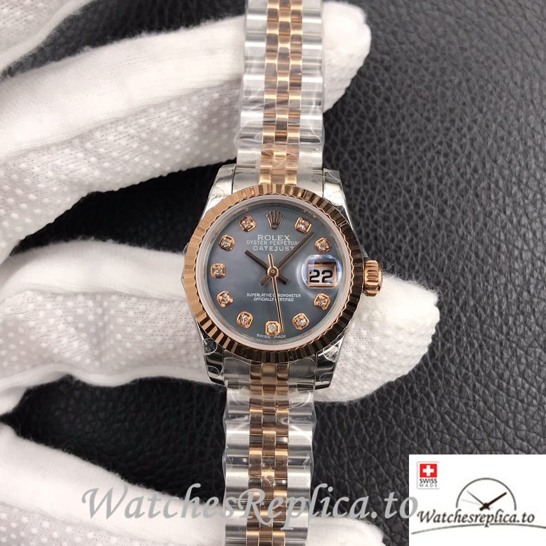 Swiss Rolex Datejust Replica Stainless steel strap 26MM Mother of pearl Dial - WatchesReplica.to