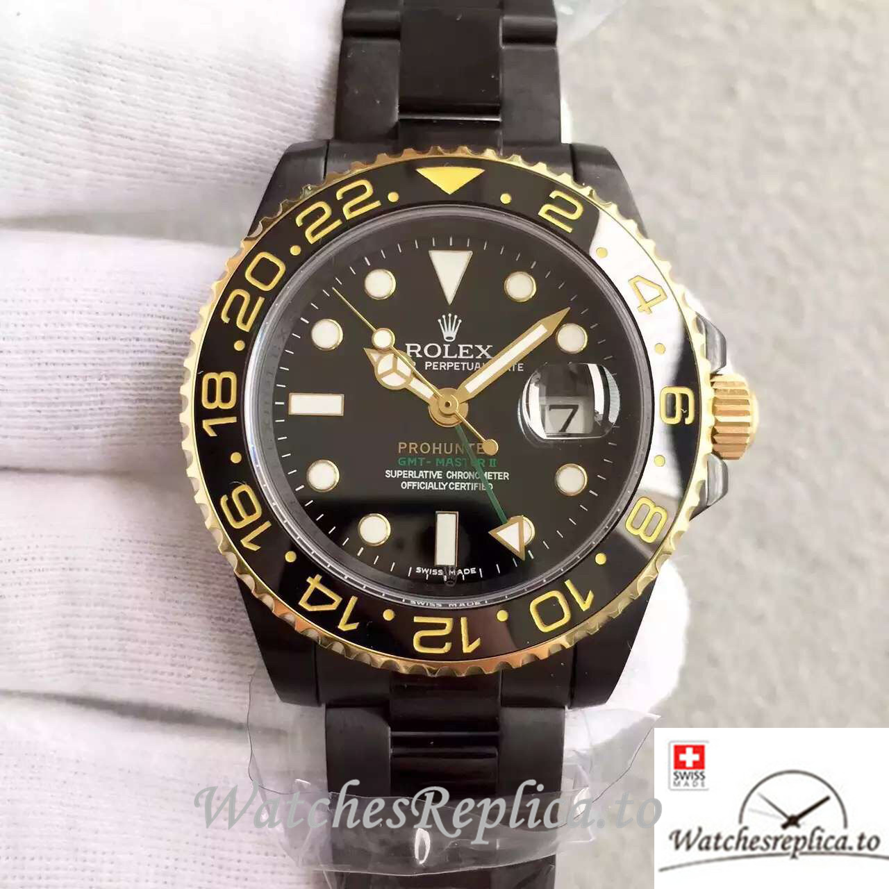 Swiss Rolex GMT Master Replica 116713-LN-78203 Stainless steel strap 40MM - Replica Watches Shop