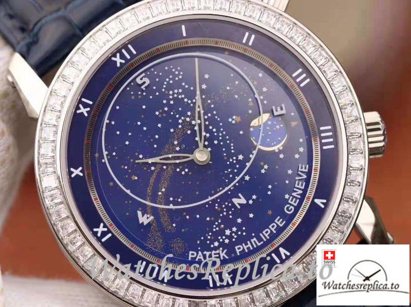 Swiss Patek Philippe Grand Complications Sky Moon Celestial Replica 5102G 001 Black Strap 43MM - WatchesReplica.to