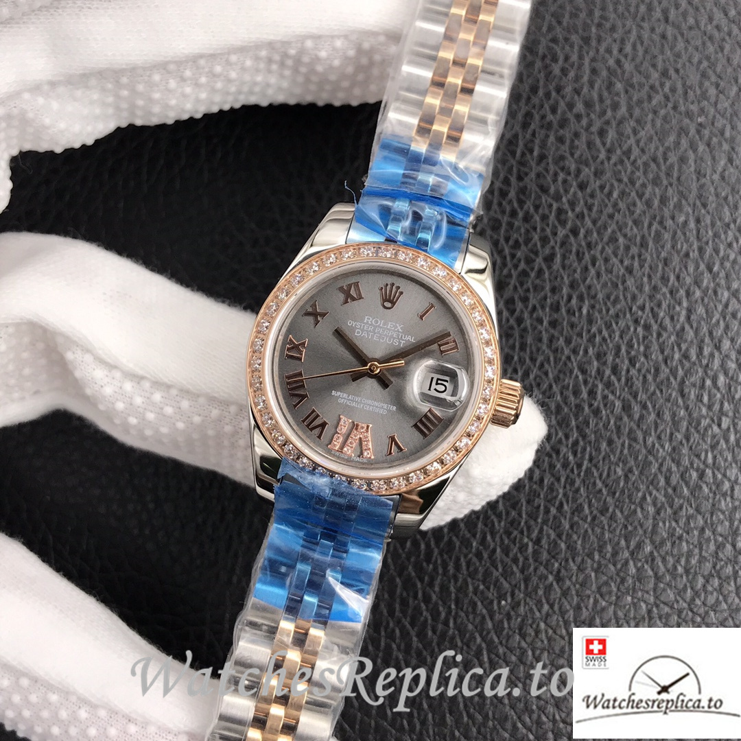 Swiss Rolex Datejust Replica 279174 Stainless steel strap 28MM Silver Dial Diamonds - Replica Watches Shop