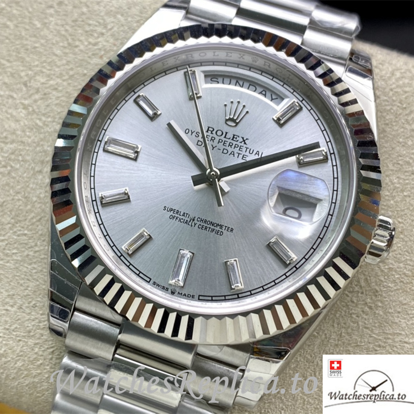 Swiss Rolex Day Date Replica 228239 Stainless steel strap 40MM - Replica Watches Shop
