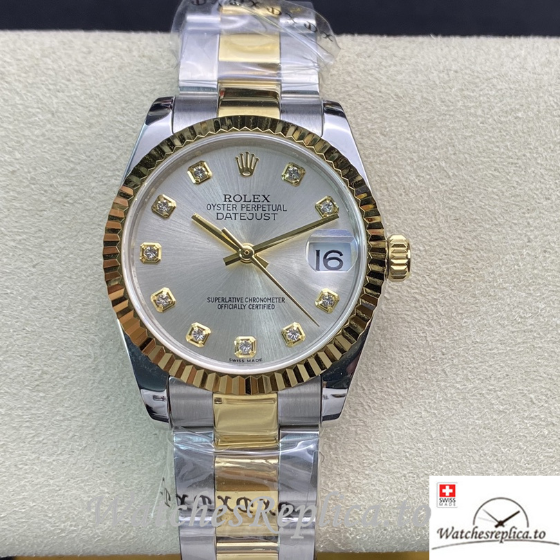 Swiss Rolex Datejust Replica 178384 Stainless steel strap 31MM Silver Dial - Replica Watches Shop