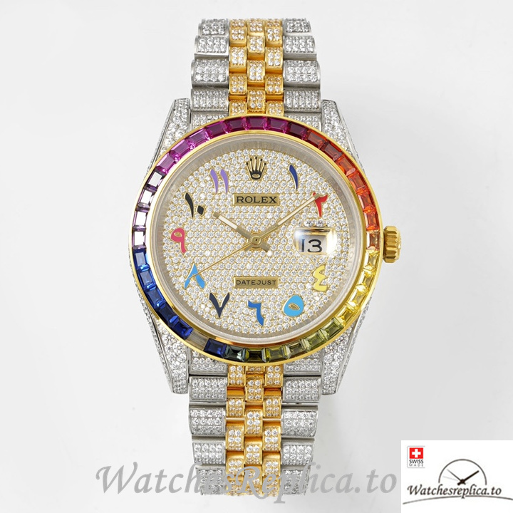 Swiss Rolex Datejust Replica 1263341 0018 Stainless steel strap 41MM Yellow Gold - Replica Watches Shop